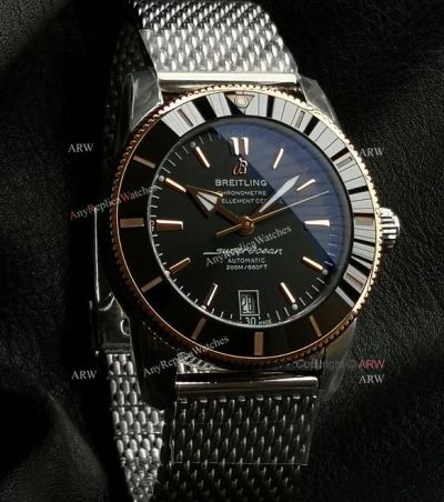 GF Breitling Superocean Heritage II 42mm 2824 Movement Black Face RG Markers Watch